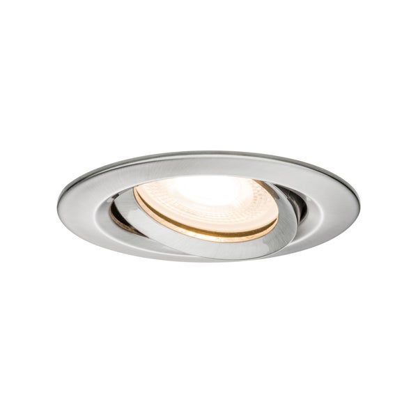 LED Einbauleuchte Nova Plus 3er-Set schwenkbar IP65 rund 93mm 30° GU10 3x7W 3x460lm 230V dimmbar 2700K Eisen gebürstet