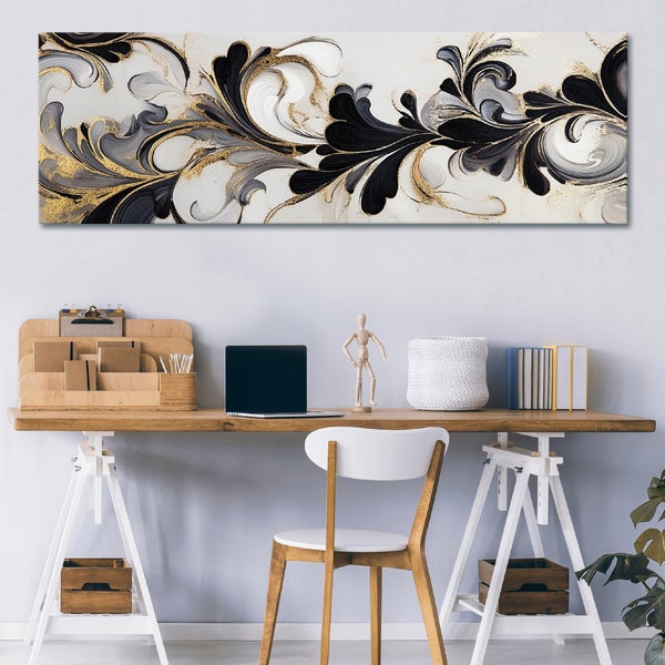Leinwandbild Abstrakt Leinwand Bilder Wandbild Modern Wohnzimmer 145x45 cm