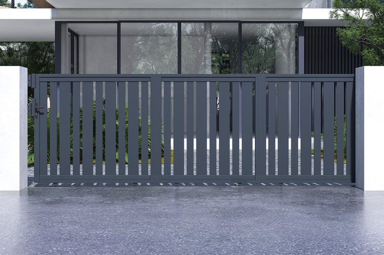 Schiebetor 5m VEYMONT H.160 graues Aluminium