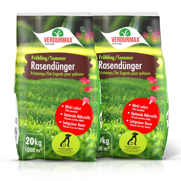 Verpackung Frühling Sommer Rasendünger, 20 Kilogramm für 1000 Quadratmeter