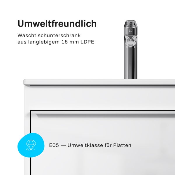 Waschtischunterschrank aus LDPE mit Umweltklasse für Platten