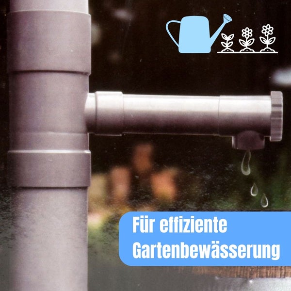 Regenwasserklappe zur effizienten Gartenbewässerung am Fallrohr