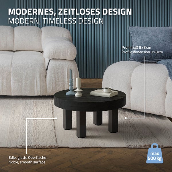 ML-Design 4er Set Tischbeine I-Design 30 cm, Dunkelgrau Optik Industrial, Stahl pulverbeschichtet, eckig, Profil 8x8 cm, Höhenverstellbare Möbelfüße 1-4 cm, Möbelbeine für Couchtische Bänke Sideboards