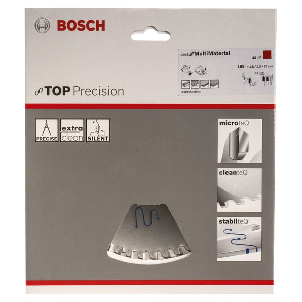 Bosch Kreissägeblatt Top Precision Best for Multi Material, 165 x 20 x 1,8 mm, 48 - 2608642388