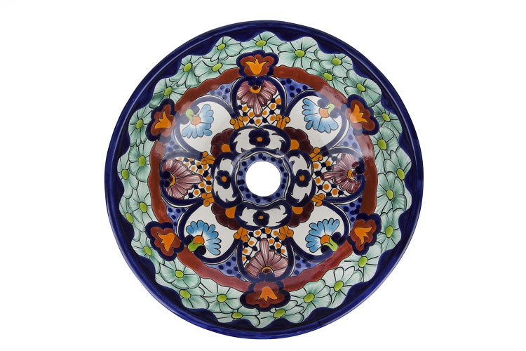 Keramik Waschbecken mit Blumenmuster für das Badezimmer