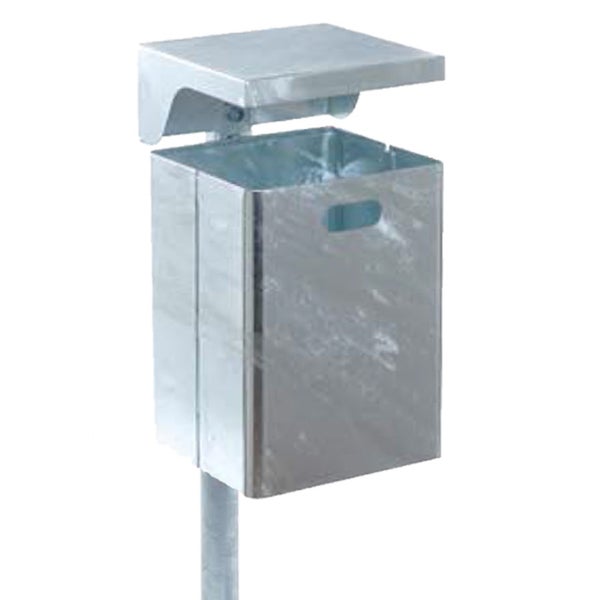 Metall Abfallbehälter mit Deckel zur Wandmontage