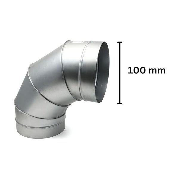 Winkel-Stück 90° aus Metall – 100 mm Verbindungsstück für Growboxen, Lüftungssysteme & Klimaanlagen