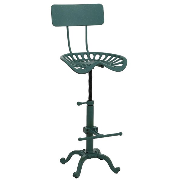 Barhocker mit Rückenlehne, höhenverstellbar, im Traktor-Stil