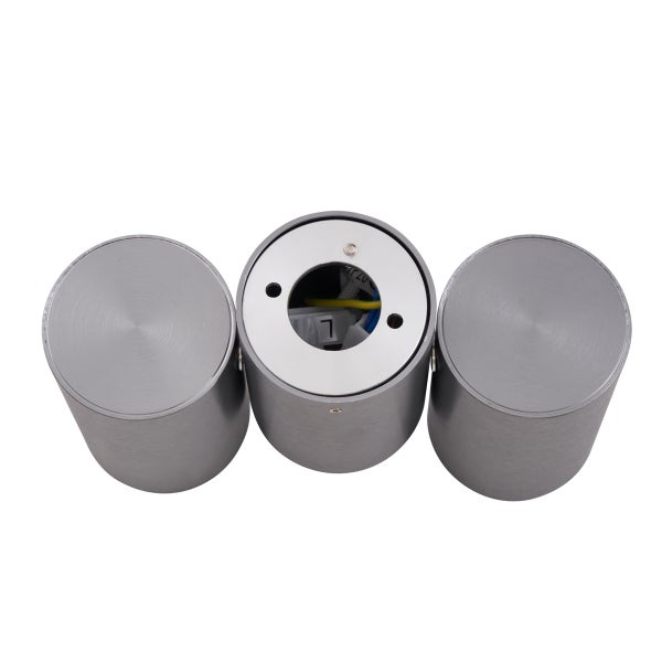 Dreifache zylindrische Wandleuchte aus Metall