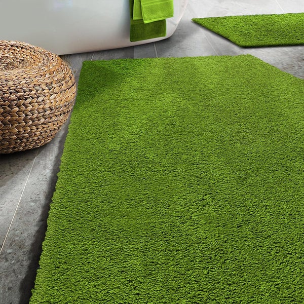 FLOORDIREKT Badematte Sky Soft - Reckteckig - Rutschhemmende Rückseite - Limone - 50 x 60 cm