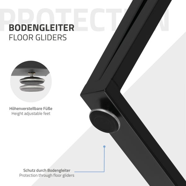ML-Design 2 Stück Tischbeine 50xH71,5cm, Tischkufen rechteckige Form, Stahl pulverbeschichtet, Schwarz, Industriedesign, Kufengestell Esstisch/Schreibtisch, Tischgestell, Metall Möbelfüße DIY-Projekte