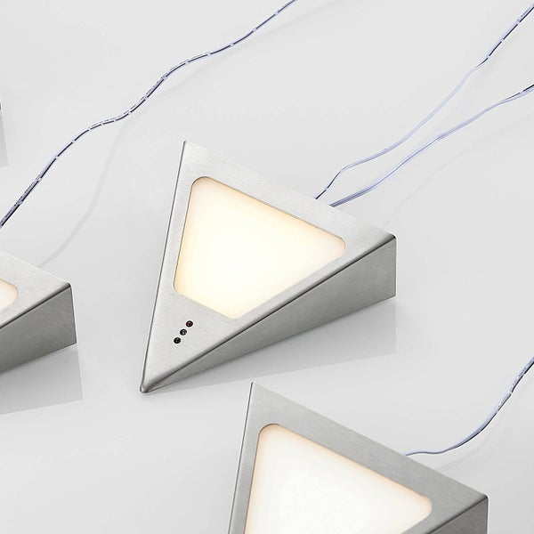 PRIOS LED Unterschrankleuchten (Unterbauleuchte) Odia dimmbar mit Bewegungsmelder (Modern) in Alu aus Edelstahl (5 flammig, ) Wohnzimmerleuchte