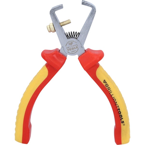 Abisolierzange mit roten und gelben Griffen