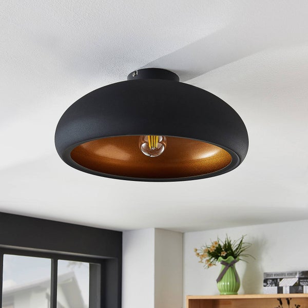 Lindby Deckenlampe Gerwina (Modern) in Schwarz aus Metall (1 flammig, E27) - Deckenleuchte Lampe Wohnzimmerleuchte