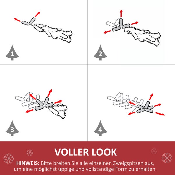 HOMCOM Weihnachtsbaum, ∅102 x H180 cm, PVC, Grün