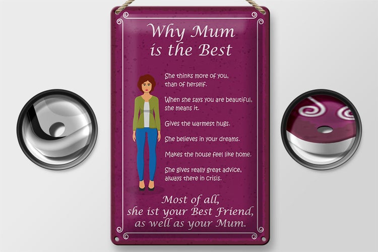 Blechschild Spruch 20x30cm why Mam is the best Mama beste