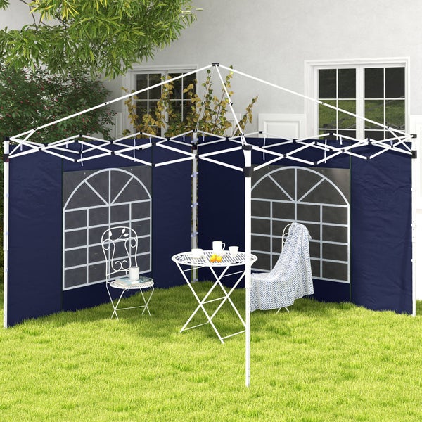 Outsunny 2 Seitenteile Seitenwände für 3 x 3/ 3 x 6 m Pavillon, 295cm x 195cm, Oxford, Blau