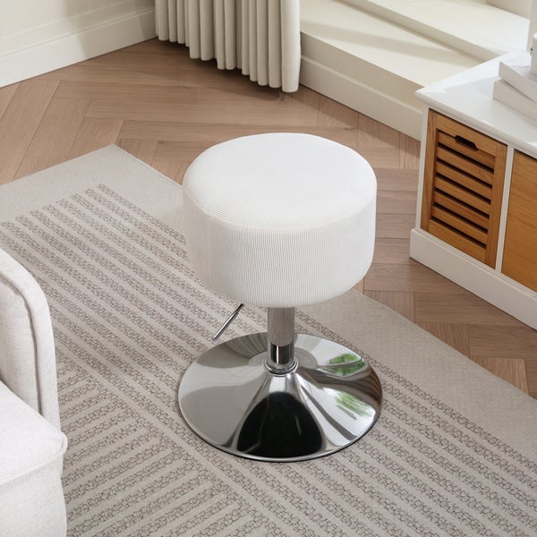 Barhocker mit Höhenverstellung, Sitzdurchmesser 32 cm, Fußdurchmesser 38 cm, Höhe 52 bis 66 cm, maximale Belastbarkeit 120 kg