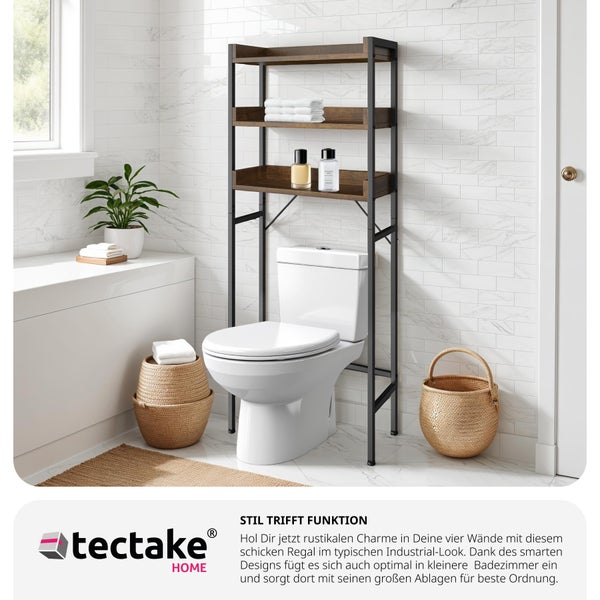 Badezimmerregal tectake Seattle Industrial Style inklusive Kippschutz