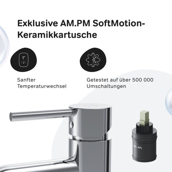 AM.PM Waschtischarmatur mit Einhebelmischer mit Klick-Ablaufgarnitur FPA82100 Spike