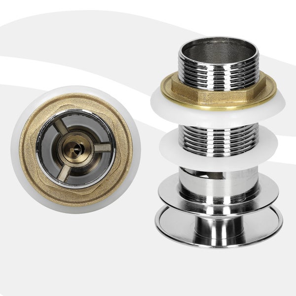 ML-Design Universal Ablaufgarnitur für Waschbecken & Waschtisch Ablaufventil mit Überlauf Messing verchromt Modernes Pop-Up Click Clack Ventil Abflussgarnitur Werkzeugloser Einbau Waschbeckenstöpsel