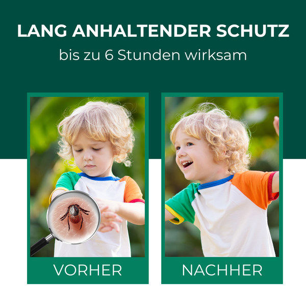 Silberkraft Zeckenspray 100 ml – Hautverträglicher Zeckenschutz für Babys ab 6 Monaten, Kinder & Erwachsene – DEET-frei, schützt vor Zecken & Mücken, Dermatologisch getestet – Langzeitschutz bis zu 6 Stunden