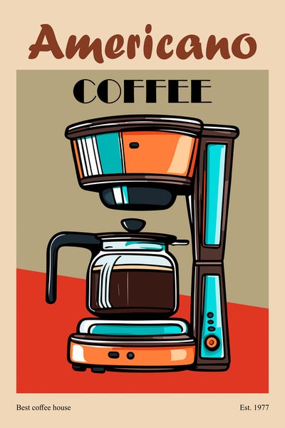 Illustration einer Kaffeemaschine für Americano