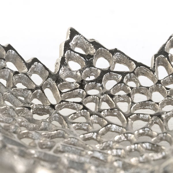 Deko-Schale Leaf 30 Metall Silber