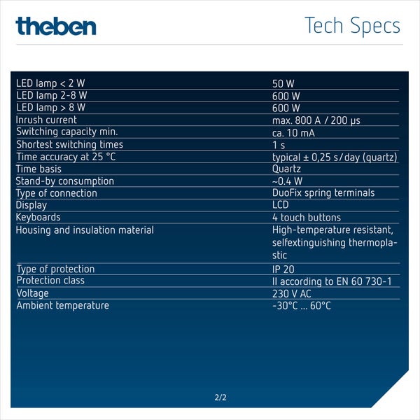 Theben 6110130 TR 611 top3 - Digitale 1-Kanal Zeitschaltuhr mit externem Eingang und App-Programmierung, perfekt für LEDs, Zeitschalter