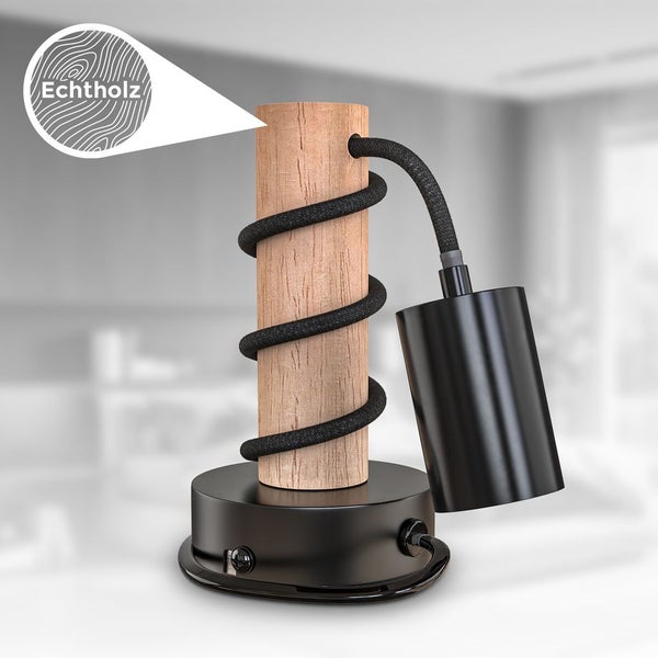 Wandleuchte - schalter, mit Stecker, E27 Fassung, max. 10W, schwarz