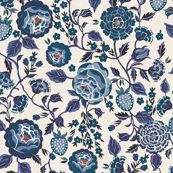 Tapete - Strawberry Garden Blau