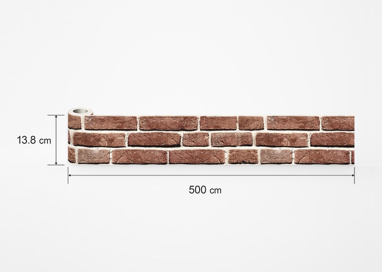 Tapetenbordüre mit Backstein-Optik, 13,8 Zentimeter hoch und 500 Zentimeter lang.