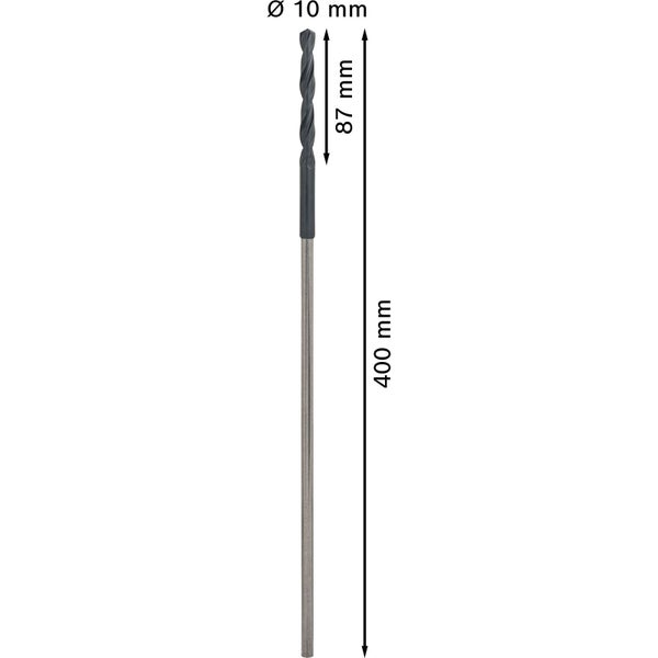 Metallbohrer mit einem Durchmesser von 10 mm und einer Länge von 400 mm