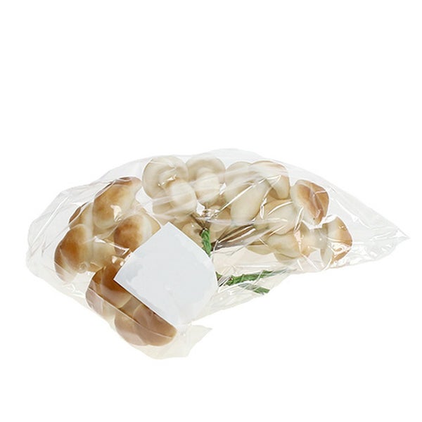 Dekorative Pilze in transparenter Verpackung