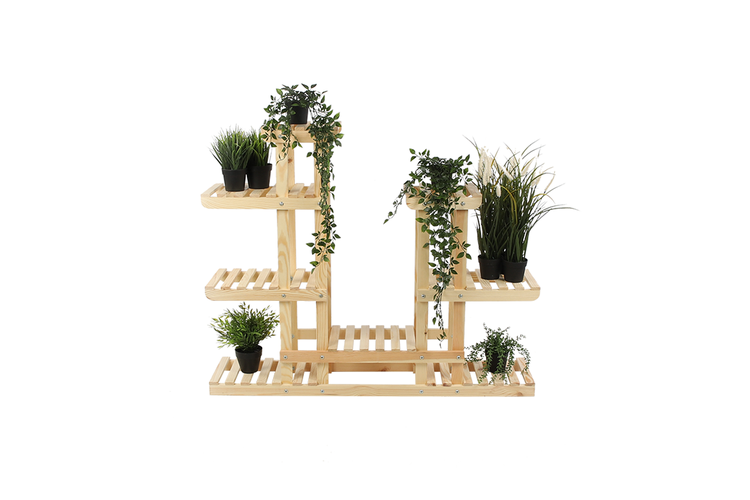 Blumenständer FLORANGE HxBxT 116x95x25cm 8 Ablagen Kieferholz Natur unbehandelt