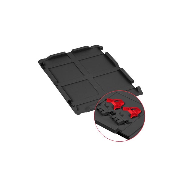 PROREGAL SuperSparSet 10x Eurobox NextGen Color mit Scharnierdeckel und Schiebeschnappverschlüssen, HxBxT 12x30x40cm, 11 Liter, Schwarz, Griffe rot offen, Eurobehälter, Transportbox, Transportbehälter, Stapelbehälter