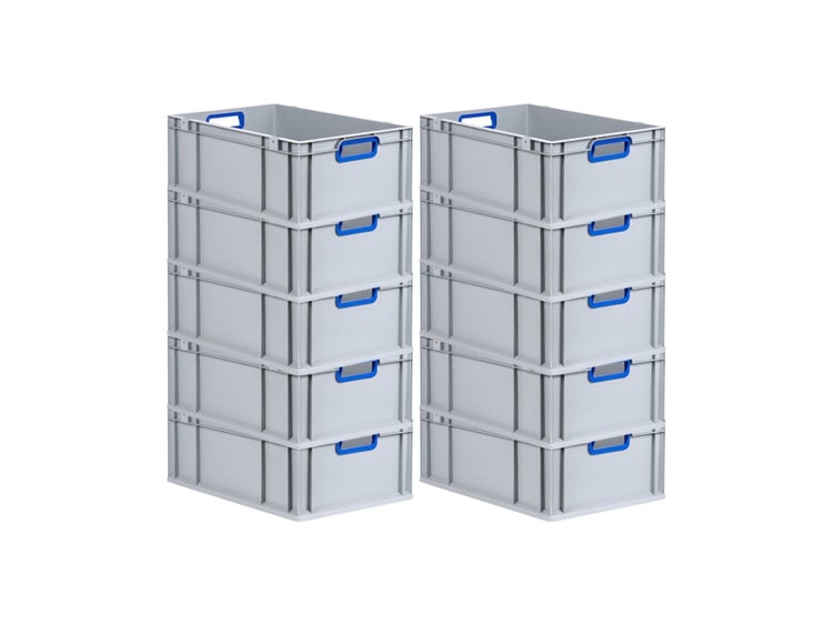 PROREGAL Eurobox Nextgen Color HxBxT 22 x 40 x 60 cm 44 Liter Griffe Blau Offen Verstärkter Boden Eurobehälter Transportbox