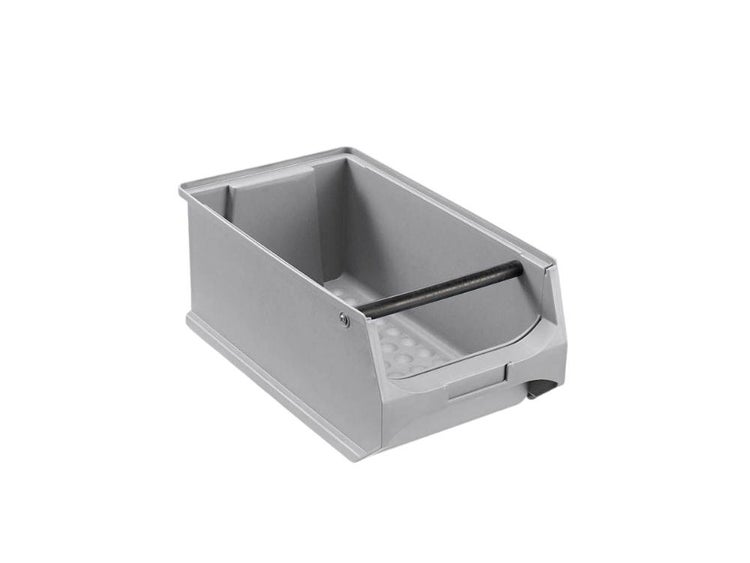 PROREGAL Graue Sichtlagerbox 4.1 Mit Griffstange HxBxT 15 x 20 x 35 cm 7,2 Liter Sichtlagerbehälter Sichtlagerkasten Sichtlagerkastensortiment Sortierbehälter