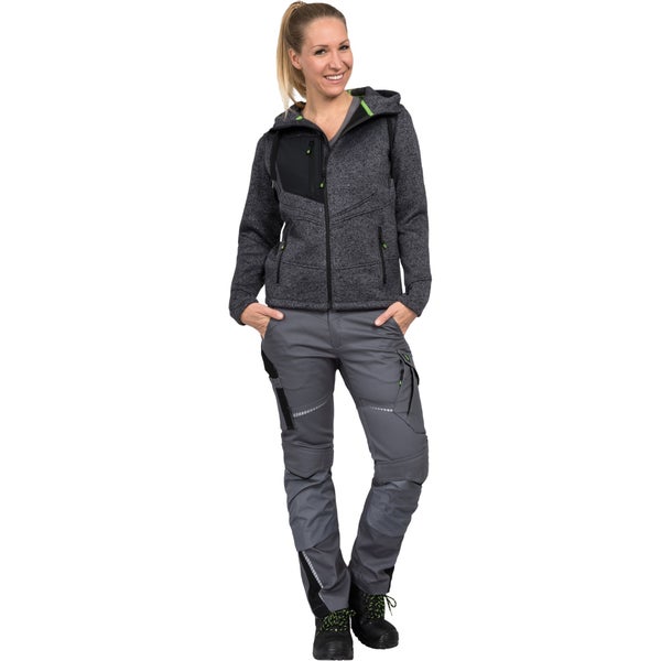 Leibwächter Fleece Strickjacke Arbeitsjacke grau meliert Gr. S Unisex