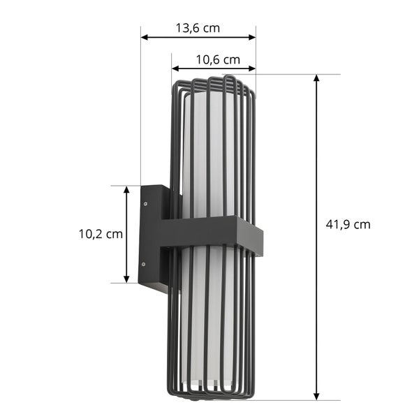 Lucande Wandleuchte außen Chandan (spritzwassergeschützt (Modern) in Schwarz aus Aluminium (2 flammig, E27) - Außenwandleuchten Wandlampe Led Außenlampe Outdoor für Außenwand/Hauswand