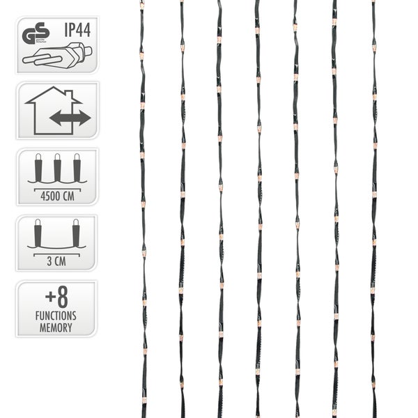 ECD Germany LED Micro Cluster Lichterkette 45m 1500 LEDs Extra Warmweiß, 8 Funktionen, Strombetrieb, IP44 Wasserdicht Innen/Außen, Weihnachtsbeleuchtung Weihnachten Weihnachtsbaum Clusterlichterkette