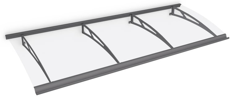 Vordach Haustürdach anthrazit Polycarbonat klar 2400x900 Überdachung Türdach