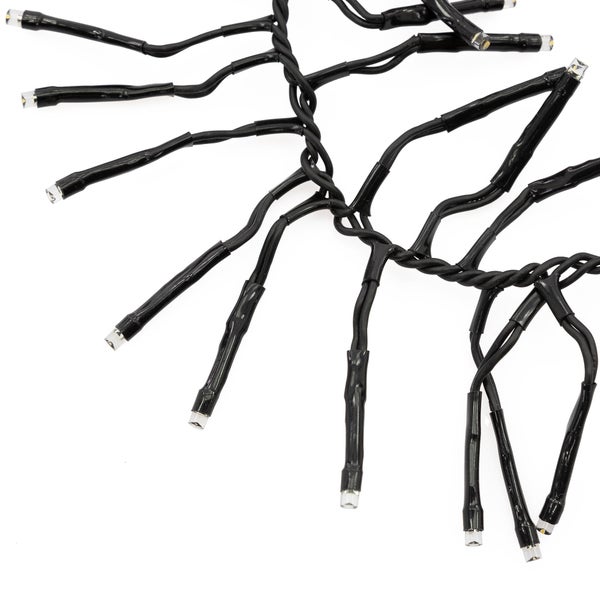 ECD Germany LED Cluster Lichterkette 1,4 m 192 LED Warmweiß, batteriebetrieben, Timer & 8 Modi, Innen/Außen, Weihnachtsbeleuchtung Weihnachtsbaum Büschel Lichterkette Büschellichterkette Büschelkette