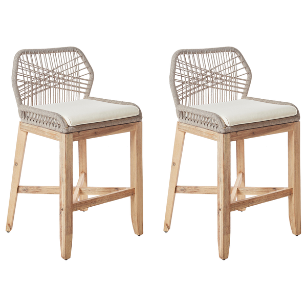Garten-Barhocker 2er Set TALAMONE Akazienholz Beige