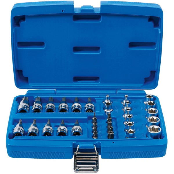 BGS Bit- und Steckschlüsseleinsatz-Satz 10 mm (3/8) T-Profil (für Torx) 34tlg. - 5021