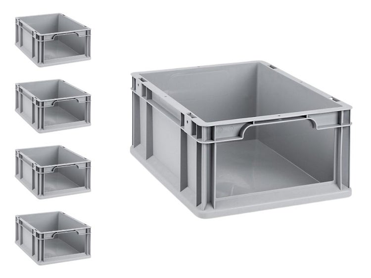 PROREGAL SparSet 5x Eurobox NextGen Store HxBxT 17 x 30 x 40 cm 16 Liter Front Offen Eurobehälter Transportbox