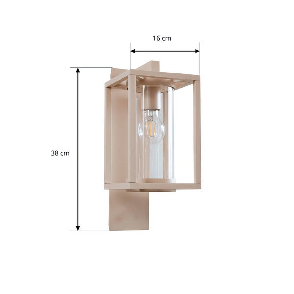 Lucande Wandleuchte außen Ferda (spritzwassergeschützt (Modern) in Creme aus Aluminium (1 flammig, E27) - Außenwandleuchten Wandlampe Led Außenlampe Outdoor für Außenwand/Hauswand Haus