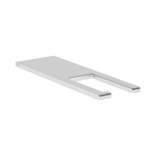 KEUCO Edition 400 Toilettenpapierhalter aus Aluminium, mit Ablage, silber-eloxiert