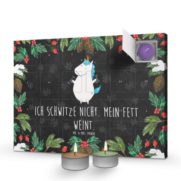 Mr. & Mrs. Panda Duftkerzen Adventskalender Einhorn Fitness - Schwarz