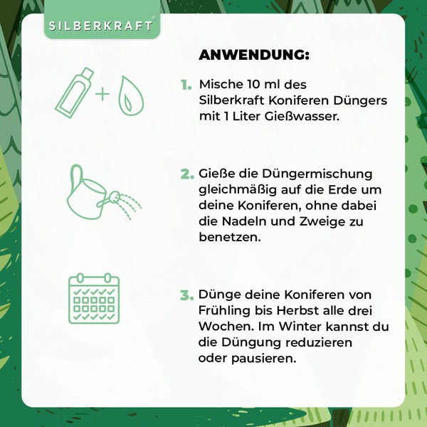 SILBERKRAFT Koniferen Dünger – Für Thuja & Co. – NPK Flüssigdünger – 1 Liter
